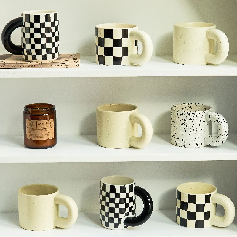 Ceramic mug – Korean style design – 300 ml – Dishwasher safe coffee and tea drinkware 0