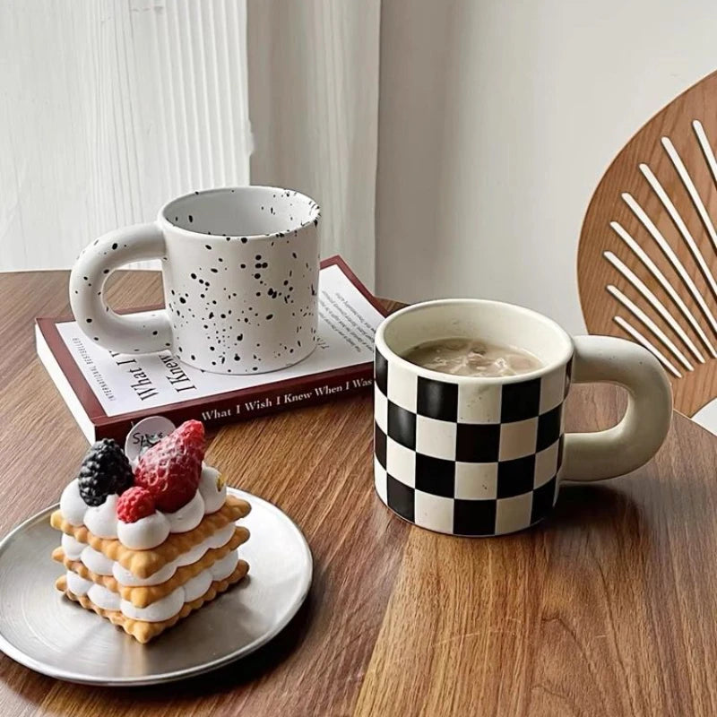 Ceramic mug – Korean style design – 300 ml – Dishwasher safe coffee and tea drinkware 1
