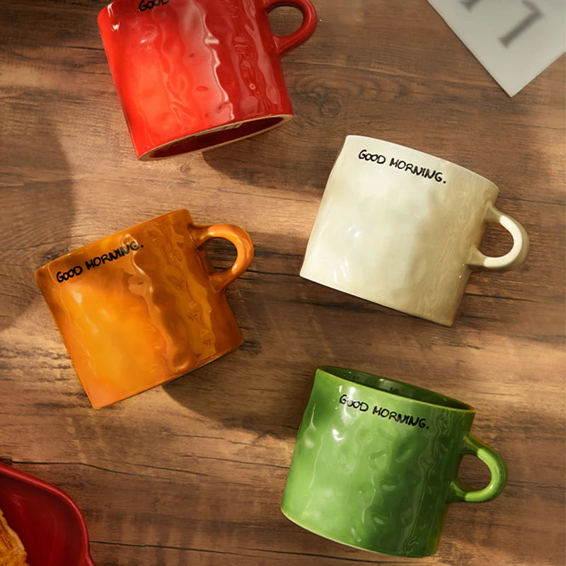 Ceramic mug – White with simple letter design – Large capacity – Perfect for home or office – 18.6 fl oz 2