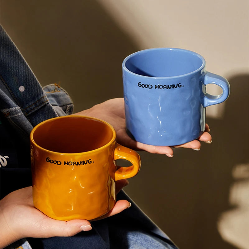 Ceramic mug – White with simple letter design – Large capacity – Perfect for home or office – 18.6 fl oz 3