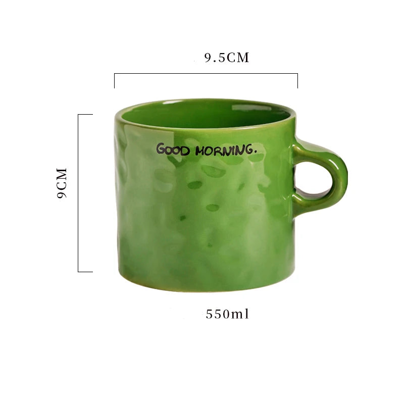 Ceramic mug – White with simple letter design – Large capacity – Perfect for home or office – 18.6 fl oz 9