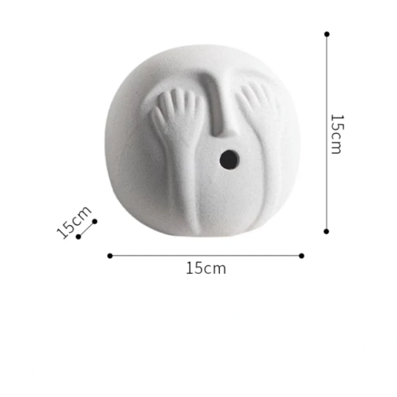 Ceramic sculpture – Handcrafted minimalist design – Abstract emotional faces – Modern home decor 3