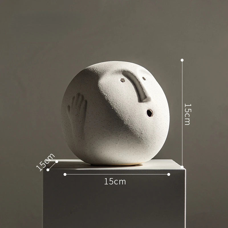 Ceramic sculpture – Handcrafted minimalist design – Abstract emotional faces – Modern home decor 7