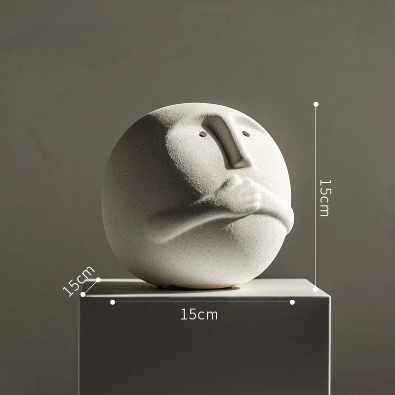 Ceramic sculpture – Handcrafted minimalist design – Abstract emotional faces – Modern home decor 8