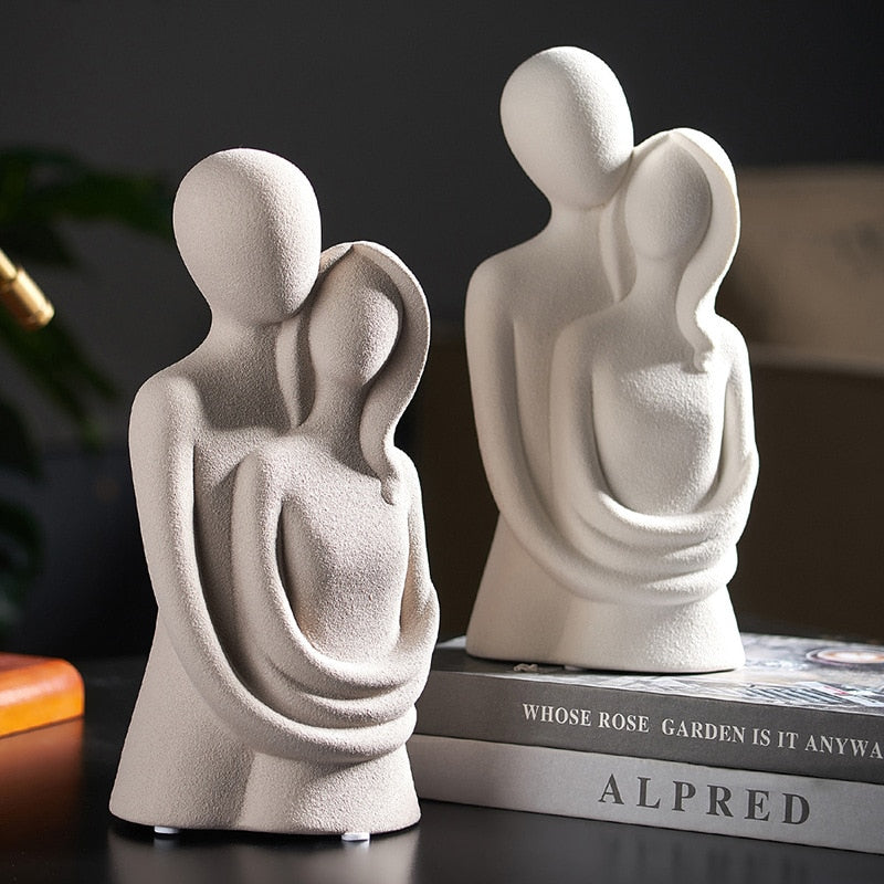 Ceramic statue – Modern abstract design – Elegant home decor – Symbol of eternal love – 8.3 x 3.9 x 3.3 in 1