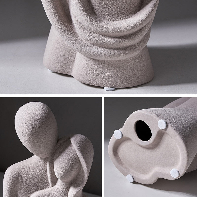 Ceramic statue – Modern abstract design – Elegant home decor – Symbol of eternal love – 8.3 x 3.9 x 3.3 in 4