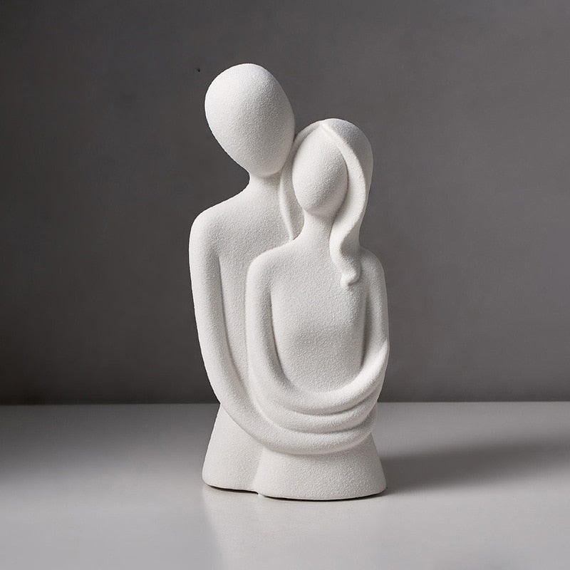 Ceramic statue – Modern abstract design – Elegant home decor – Symbol of eternal love – 8.3 x 3.9 x 3.3 in 5