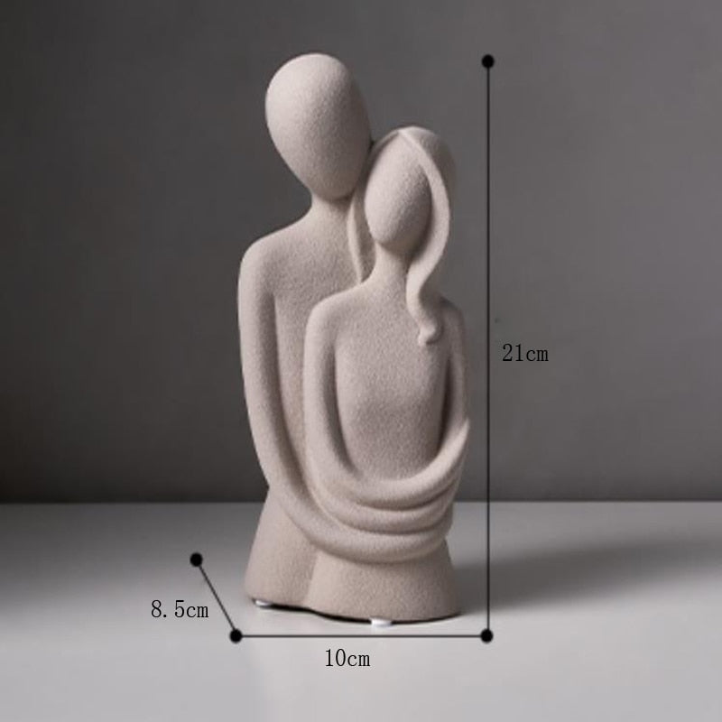 Ceramic statue – Modern abstract design – Elegant home decor – Symbol of eternal love – 8.3 x 3.9 x 3.3 in 6