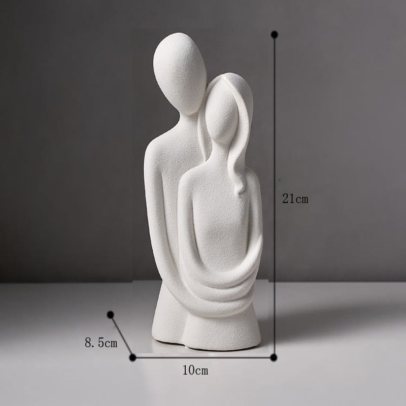Ceramic statue – Modern abstract design – Elegant home decor – Symbol of eternal love – 8.3 x 3.9 x 3.3 in 7