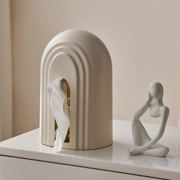 Ceramic tissue box cover – High-quality ceramic – Modern elegant design – Stylish home accessory 0