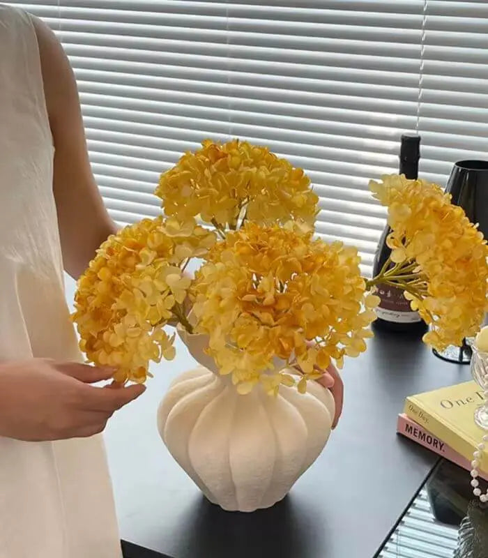 Ceramic vase – Large white design – Handcrafted textured finish – Unique home decor piece 4