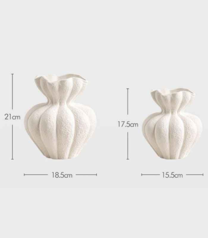 Ceramic vase – Large white design – Handcrafted textured finish – Unique home decor piece 6
