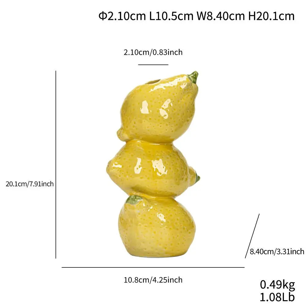 Ceramic vase – Minimalist design – Orange and lemon motif – Elegant flower vase for home decor 6