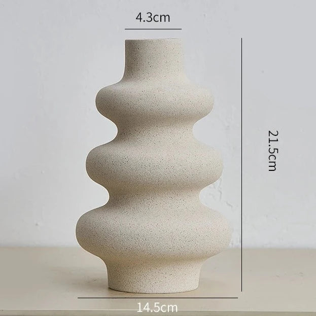 Ceramic vase – Wavy design – White color – Nordic style home decor 2
