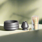 Ceremonial Matcha Tea Set – Japanese 4-Piece Kit with Ceramic Bowl, Bamboo Whisk, Whisk Holder & Scoop