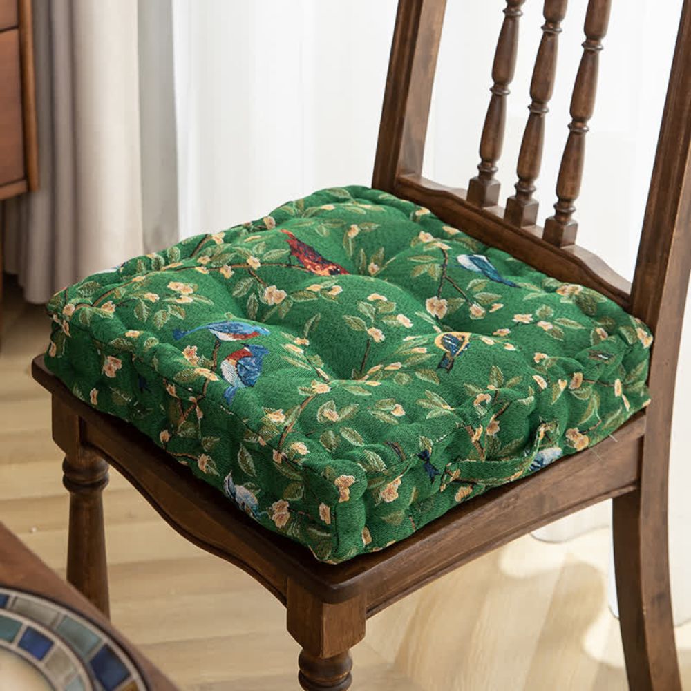Chair cushion – Durable microfibre blend – Whimsical bird and leaf design – Comfortable outdoor seating solution 4