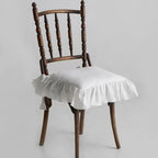 Chair cushion cover – 100% cotton – Ruffled design – Customizable size for dining chairs 1