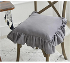 Chair cushion cover – 100% cotton – Ruffled design – Customizable size for dining chairs 10