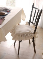Chair cushion cover – 100% cotton – Ruffled design – Customizable size for dining chairs 11