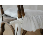 Chair cushion cover – 100% cotton – Ruffled design – Customizable size for dining chairs 2