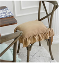 Chair cushion cover – 100% cotton – Ruffled design – Customizable size for dining chairs 9
