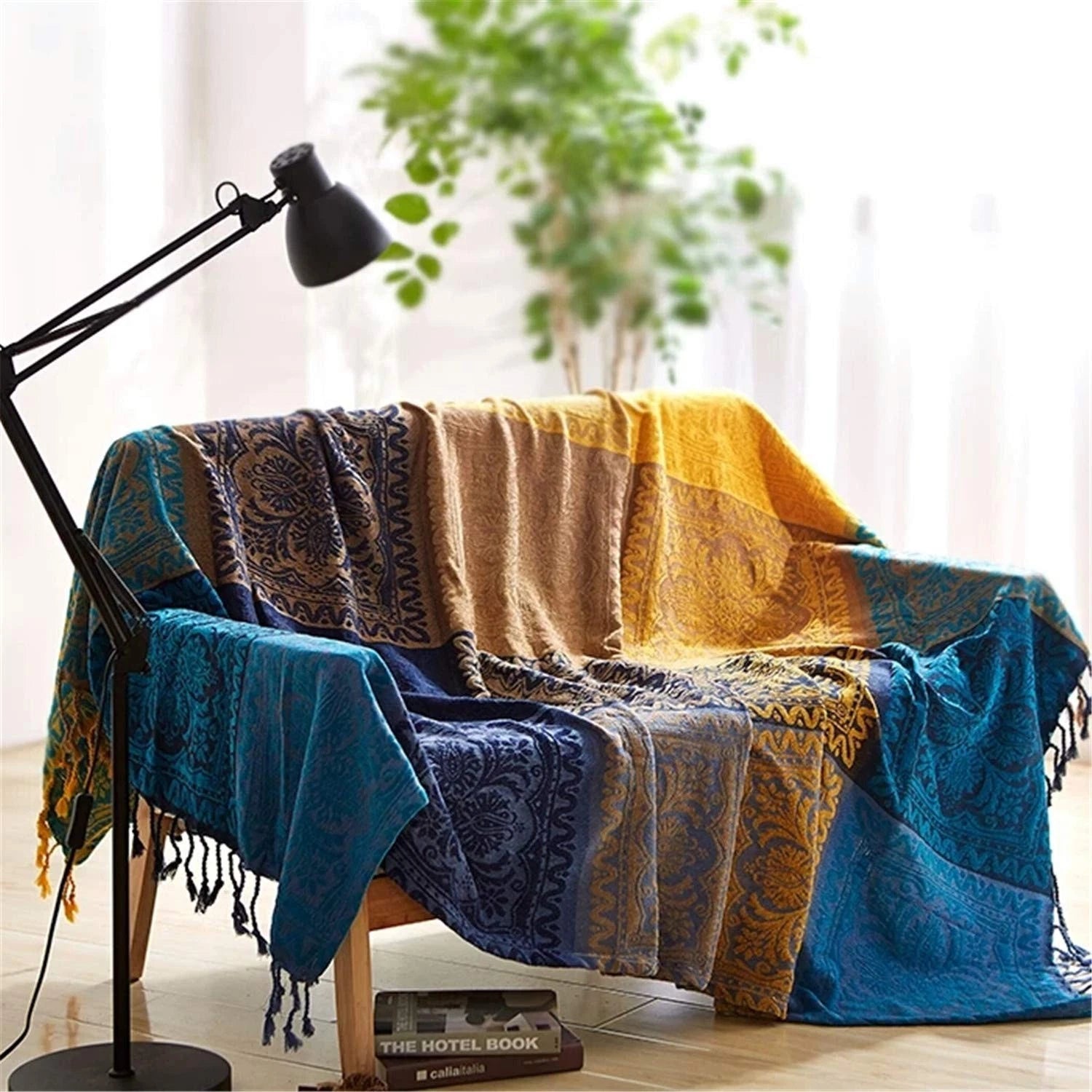 Chenille couch cover – Soft Moroccan design – Multi-functional throw blanket – Cozy home accessory 5
