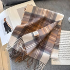 Chic Collection | Cashmere Scarf with Checked Pattern Ð Luxurious Warmth for Women 10