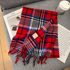 Chic Collection | Cashmere Scarf with Checked Pattern Ð Luxurious Warmth for Women 12