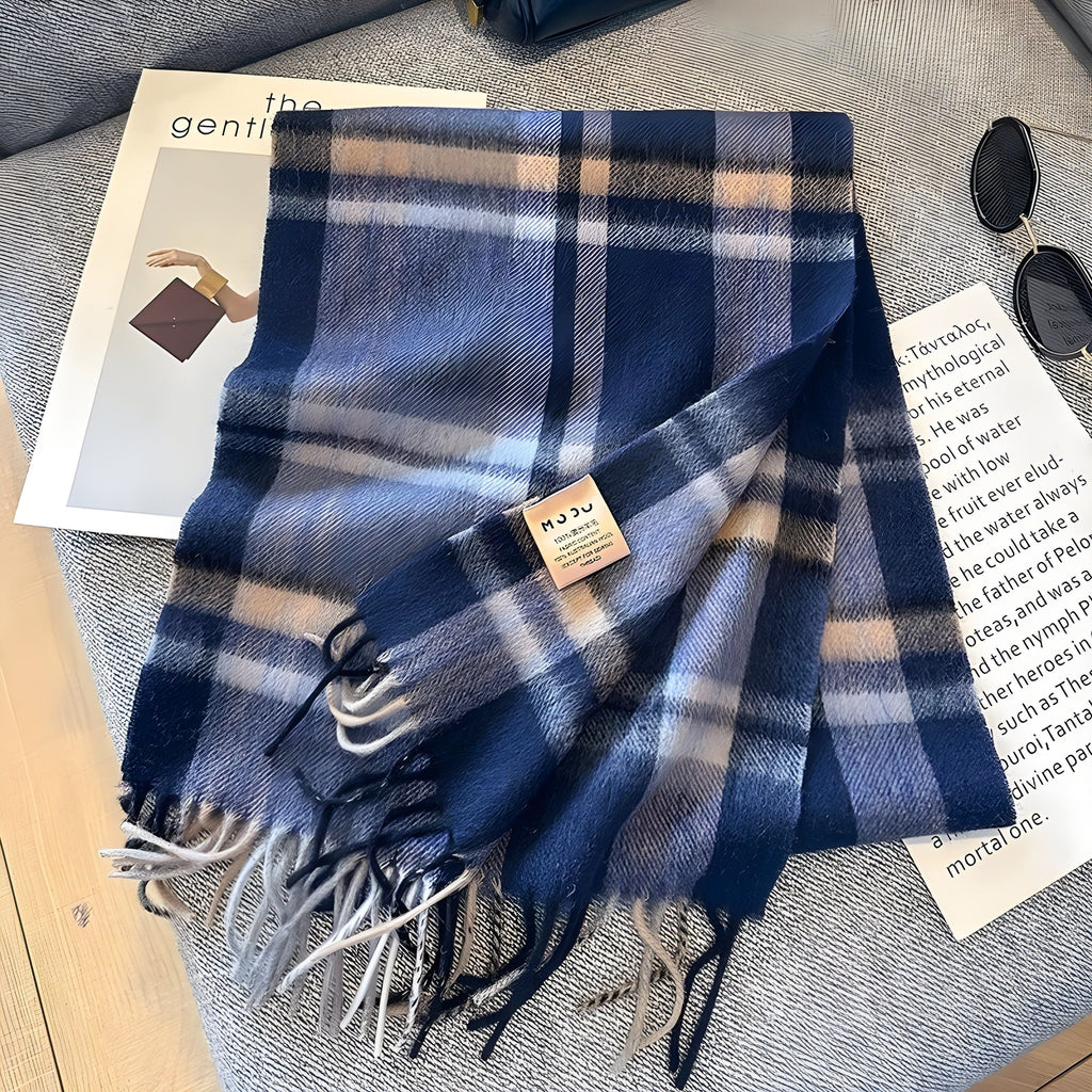 Chic Collection | Cashmere Scarf with Checked Pattern Ð Luxurious Warmth for Women 14