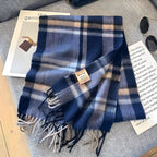 Chic Collection | Cashmere Scarf with Checked Pattern Ð Luxurious Warmth for Women 14