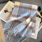Chic Collection | Cashmere Scarf with Checked Pattern Ð Luxurious Warmth for Women 15