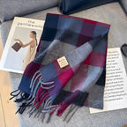 Chic Collection | Cashmere Scarf with Checked Pattern Ð Luxurious Warmth for Women 4
