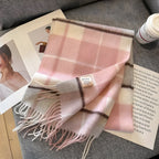 Chic Collection | Cashmere Scarf with Checked Pattern Ð Luxurious Warmth for Women 8