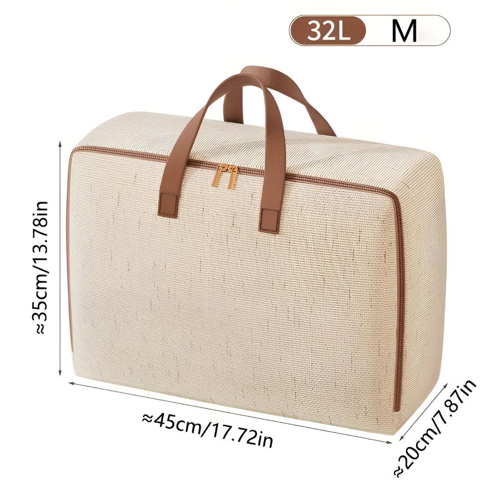 Classic Linen Storage Bag – Durable Khaki Organizer for Travel and Home Use, Spacious and Easy to Care 0