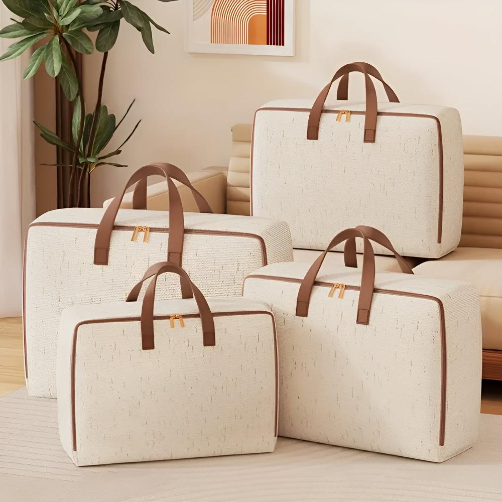 Classic Linen Storage Bag – Durable Khaki Organizer for Travel and Home Use, Spacious and Easy to Care 1