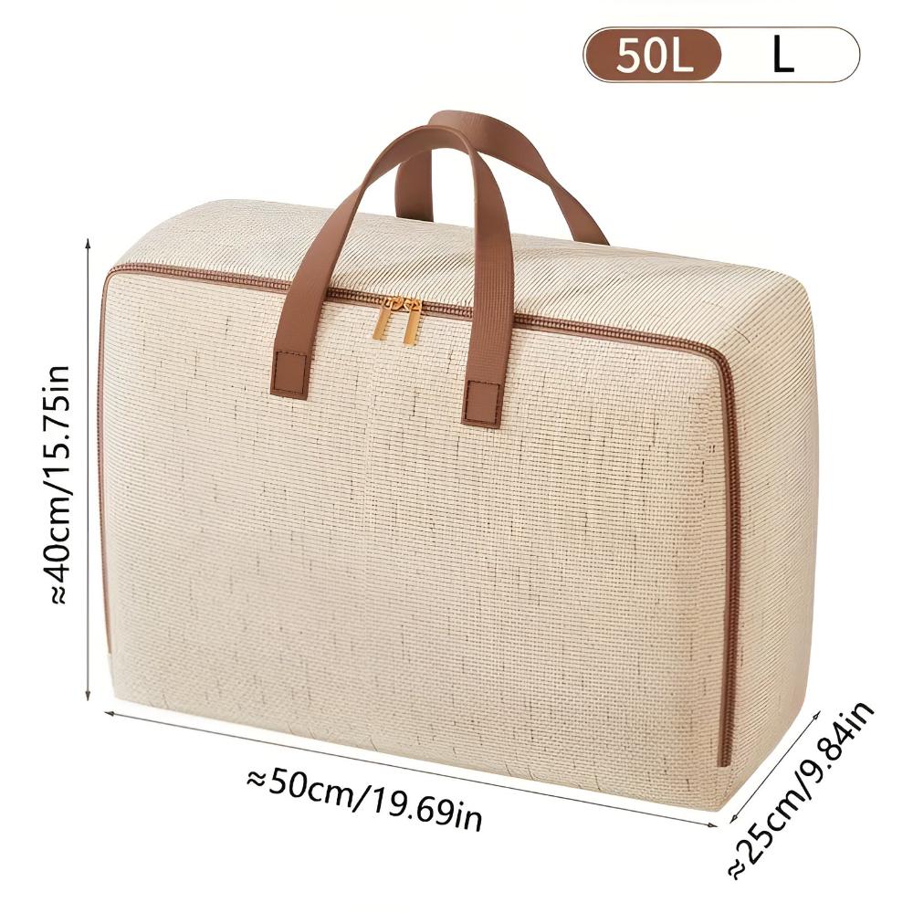 Classic Linen Storage Bag – Durable Khaki Organizer for Travel and Home Use, Spacious and Easy to Care 4