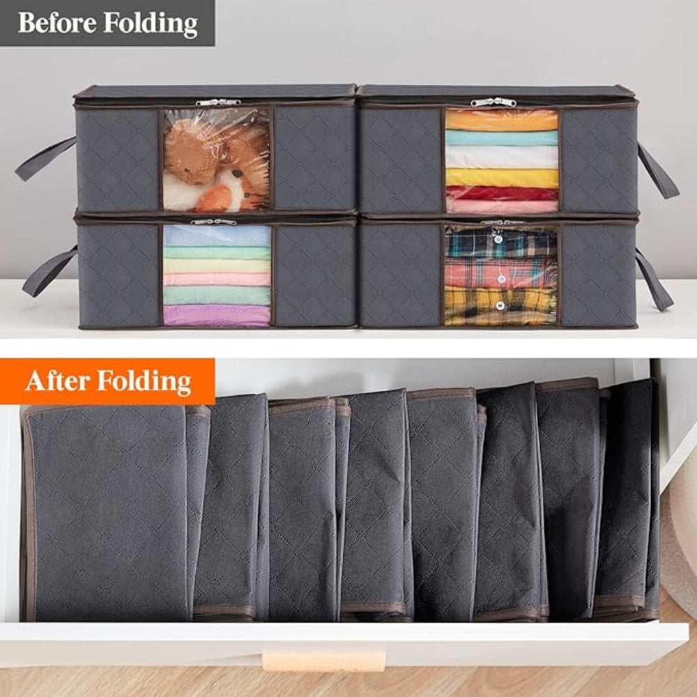 Clothes storage bag – Durable fabric – Foldable design – Space-saving organization solution – Neutral tones 7