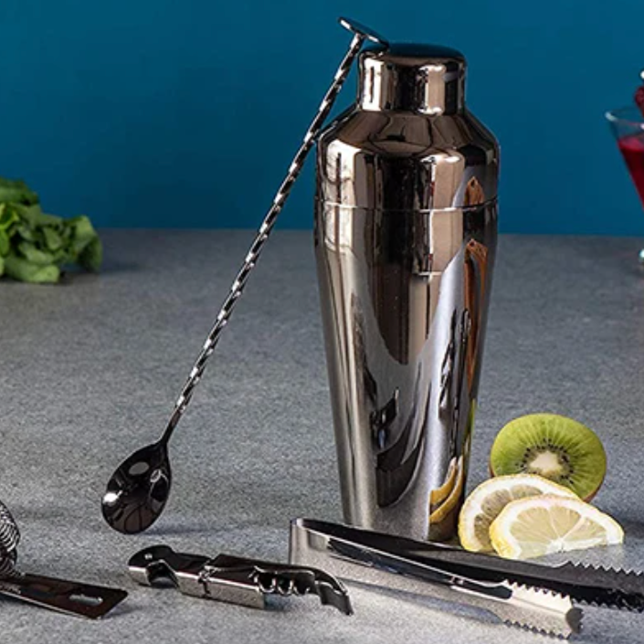 Cocktail shaker set – Premium stainless steel – 10-piece bar tool kit – Elegant home mixology essentials 2