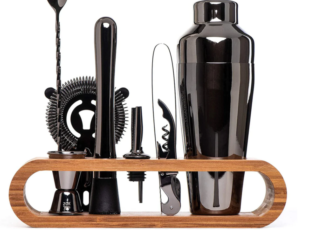 Cocktail shaker set – Premium stainless steel – 10-piece bar tool kit – Elegant home mixology essentials 5