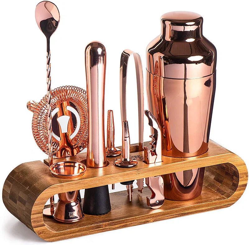 Cocktail shaker set – Premium stainless steel – 10-piece bar tool kit – Elegant home mixology essentials 8