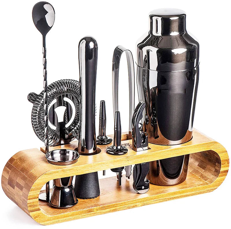 Cocktail shaker set – Premium stainless steel – 10-piece bar tool kit – Elegant home mixology essentials 9
