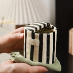 Coffee mug – Hand-painted ceramic – Multi-colored retro stripes – Insulated and eco-friendly 4