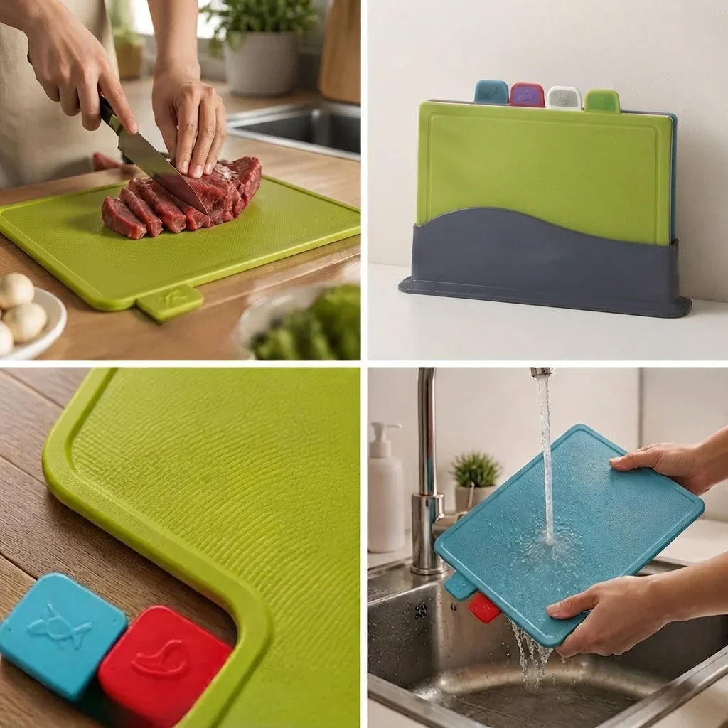 Color-Coded Cutting Board Set – Non-Slip & Dishwasher-Safe 2