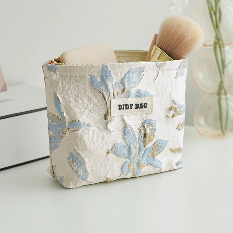 Cosmetic bag – Durable fabric – Green seaweed design – Large capacity travel makeup bag with multiple compartments 35