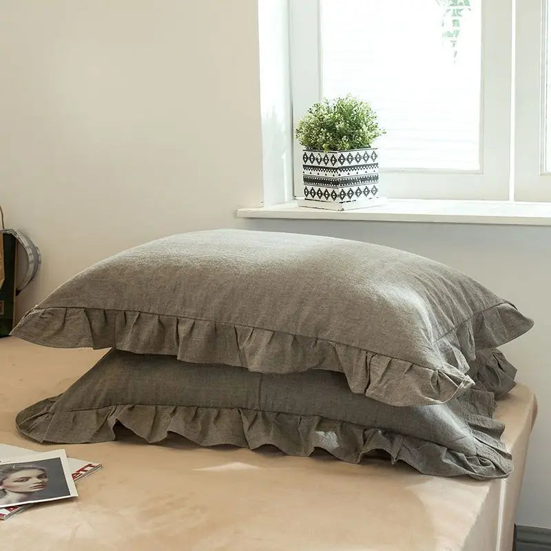 Cotton Pillowcase Pair with Floral Edge Decor, Standard Size, Soft and Breathable for Kids and Adults 8