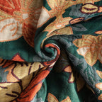 Cotton Tassel Throw Blanket – Modern Floral Design 2