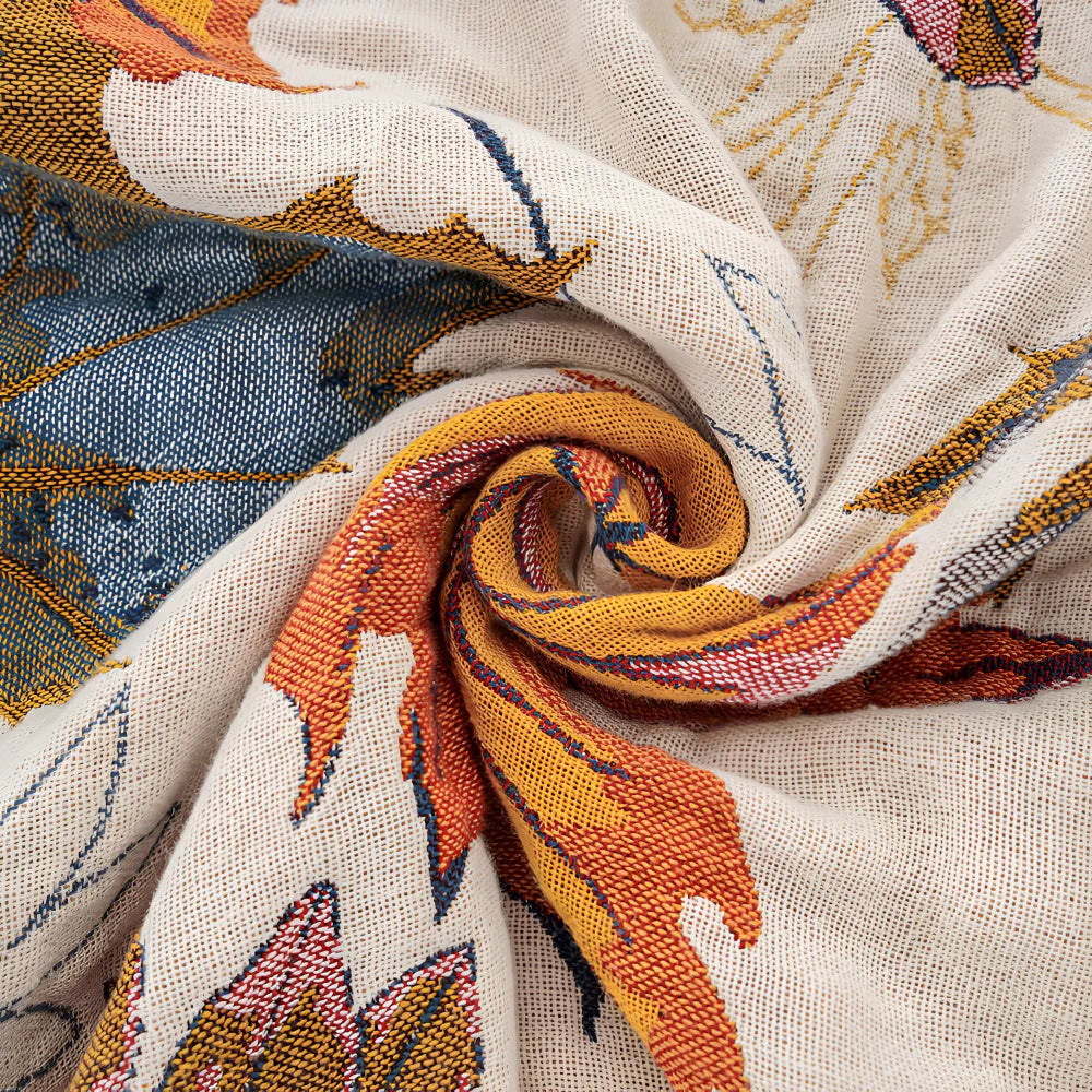 Cotton blanket – Breathable fabric – Maple leaf design – Cozy autumn home accessory – 80 x 90 in 3