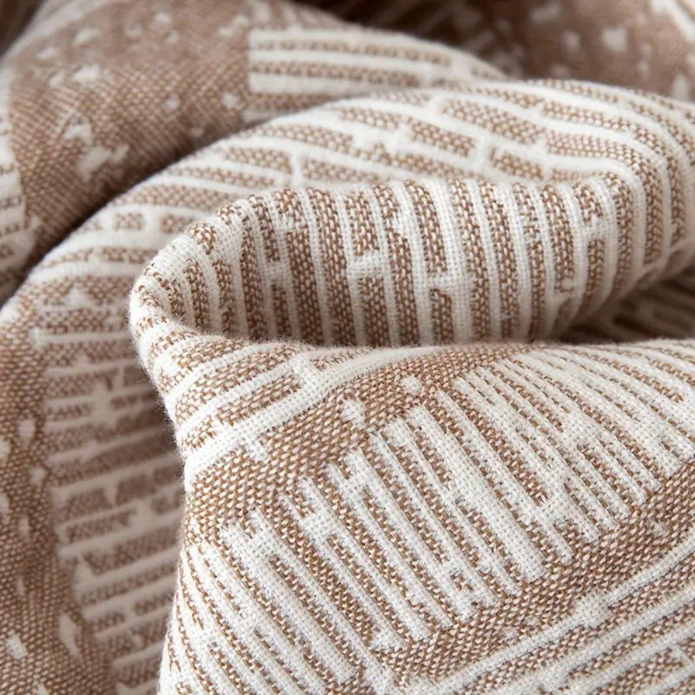 Cotton blanket – Soft and breathable – Mixed tone geometric design – Cozy home accessory – 50 x 60 in 5