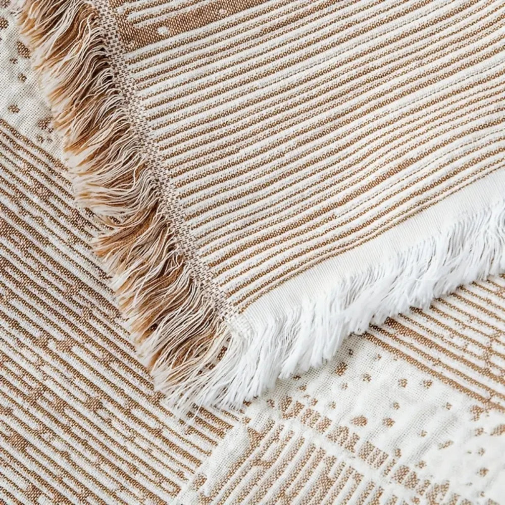 Cotton blanket – Soft and breathable – Mixed tone geometric design – Cozy home accessory – 50 x 60 in 6