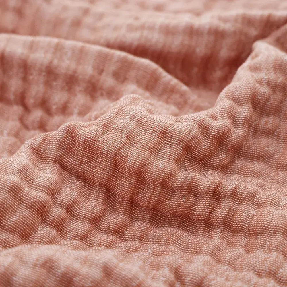 Cotton gauze blanket – Soft-washed fabric – Lightweight summer throw – Elegant fringe design – Cozy home accessory 4